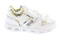 Versace Jeans Couture Womens Low Top Signature Baroque Trim White Sneakers-