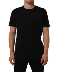 Dolce & Gabbana Black Cotton Crew Neck Short Sleeve Men's T-shirt