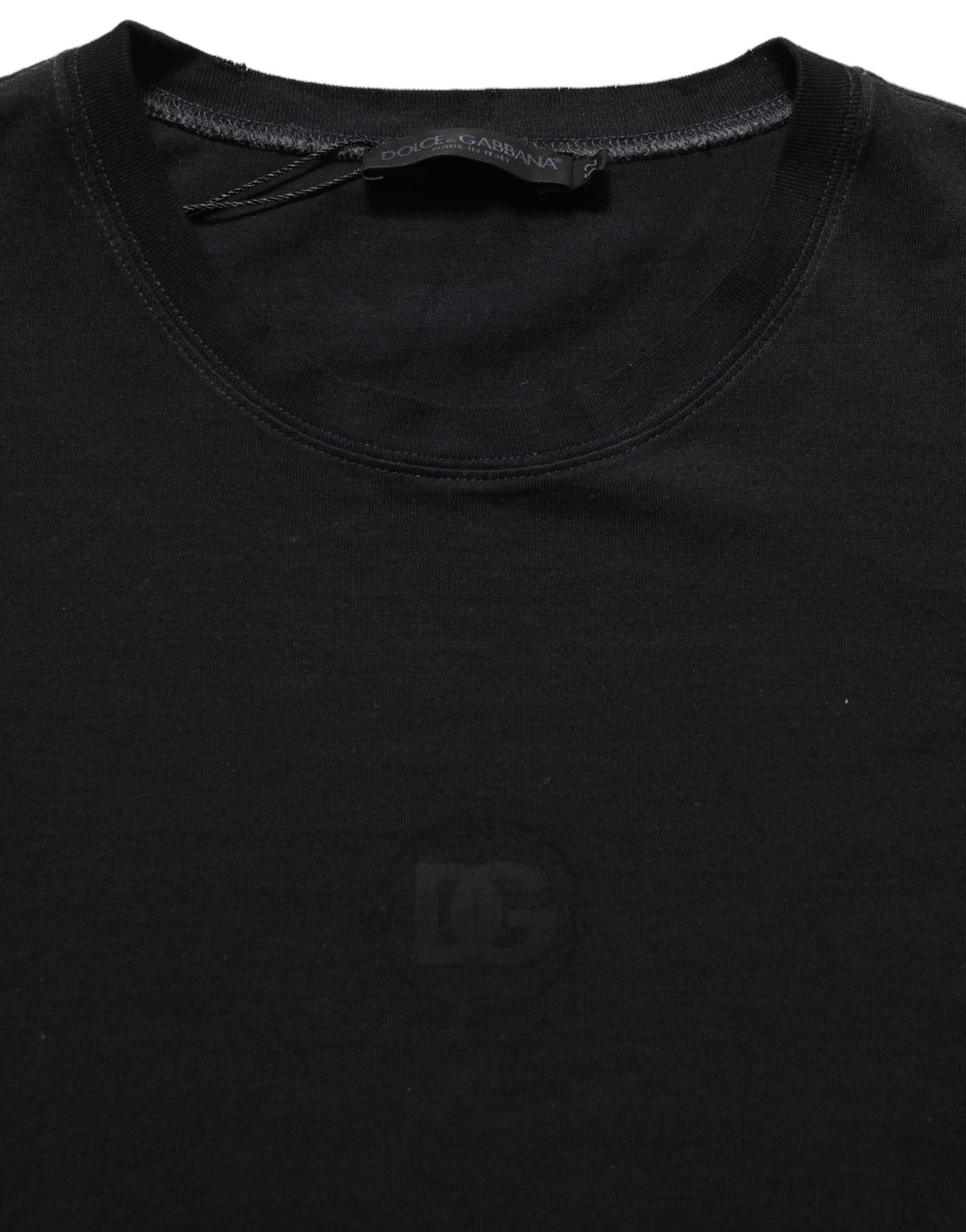 Dolce & Gabbana Dolce & Gabbana Black Cotton Short Sleeve Crew Neck Men's T-shirt