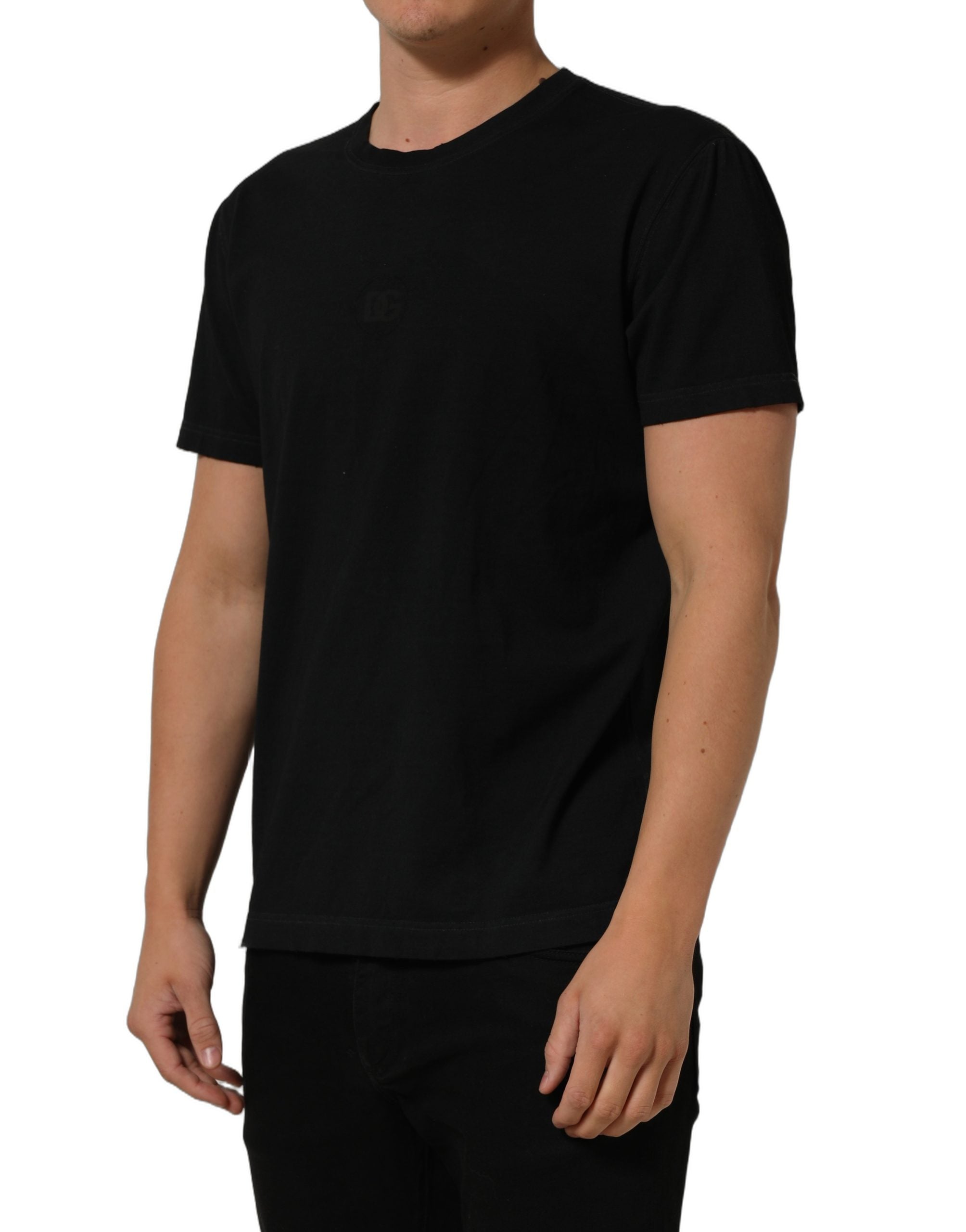 Dolce & Gabbana Dolce & Gabbana Black Cotton Short Sleeve Crew Neck Men's T-shirt