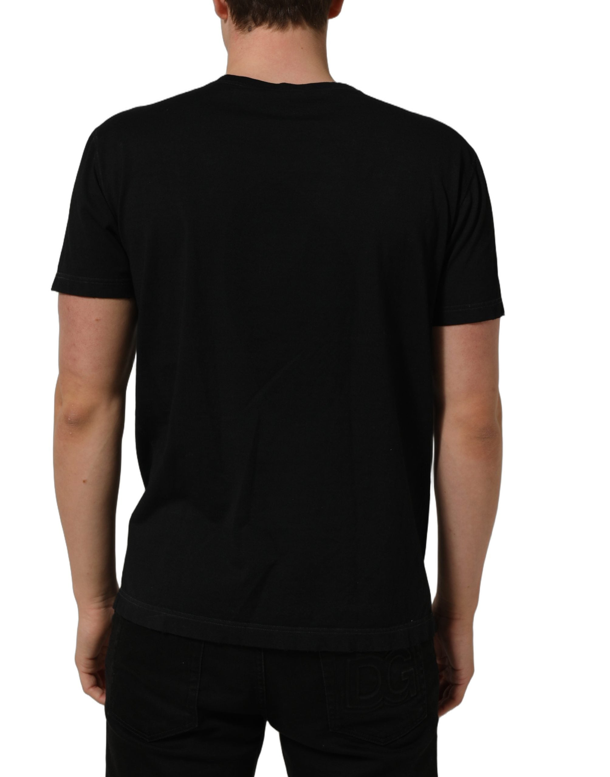 Dolce & Gabbana Dolce & Gabbana Black Cotton Short Sleeve Crew Neck Men's T-shirt