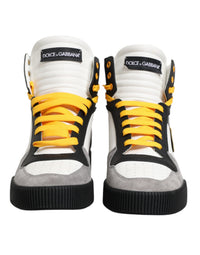 Dolce & Gabbana Multicolor Calf High Top Sneakers Men's Shoes