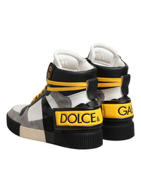 Dolce & Gabbana Multicolor Calf High Top Sneakers Men's Shoes