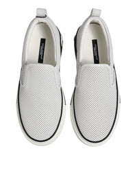 Dolce & Gabbana White Perforated Custom 2.Zero Sneakers Men's Shoes