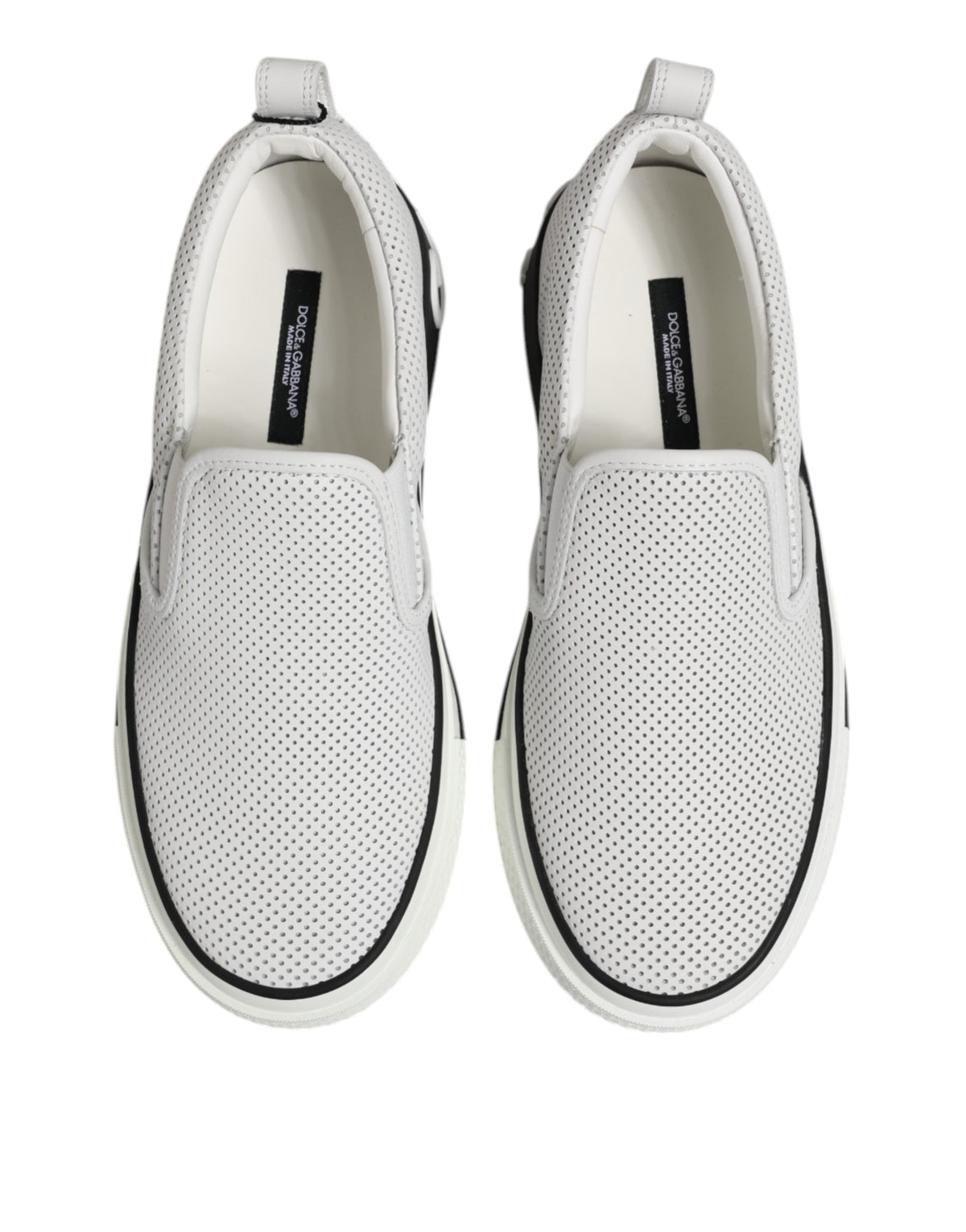 Dolce & Gabbana White Perforated Custom 2.Zero Sneakers Men's Shoes