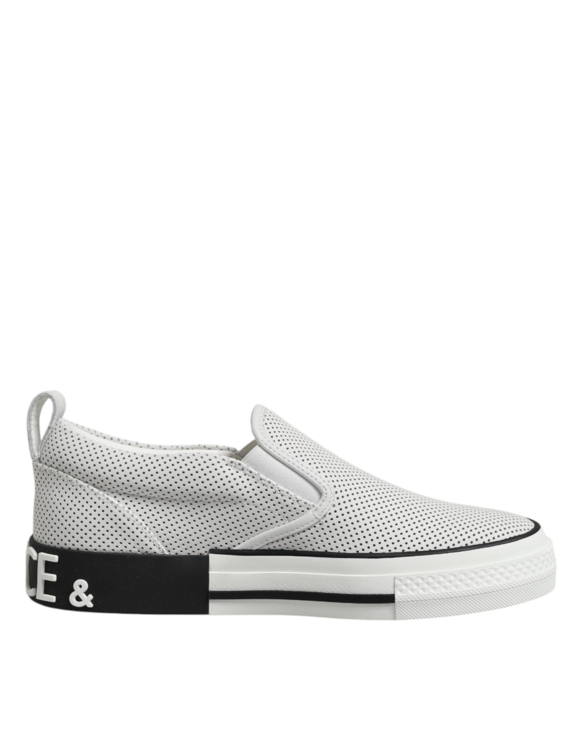 Dolce & Gabbana White Perforated Custom 2.Zero Sneakers Men's Shoes