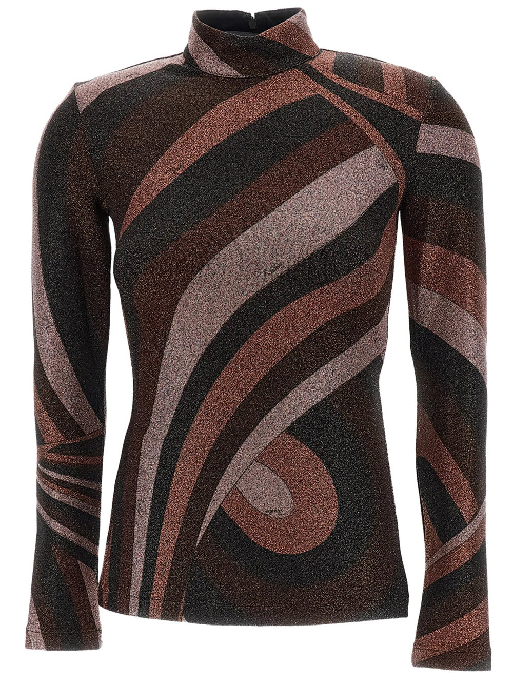 PUCCI Maglia A Collo Alto In Lurex In Stampa Iride Women