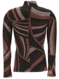 PUCCI Maglia A Collo Alto In Lurex In Stampa Iride Women