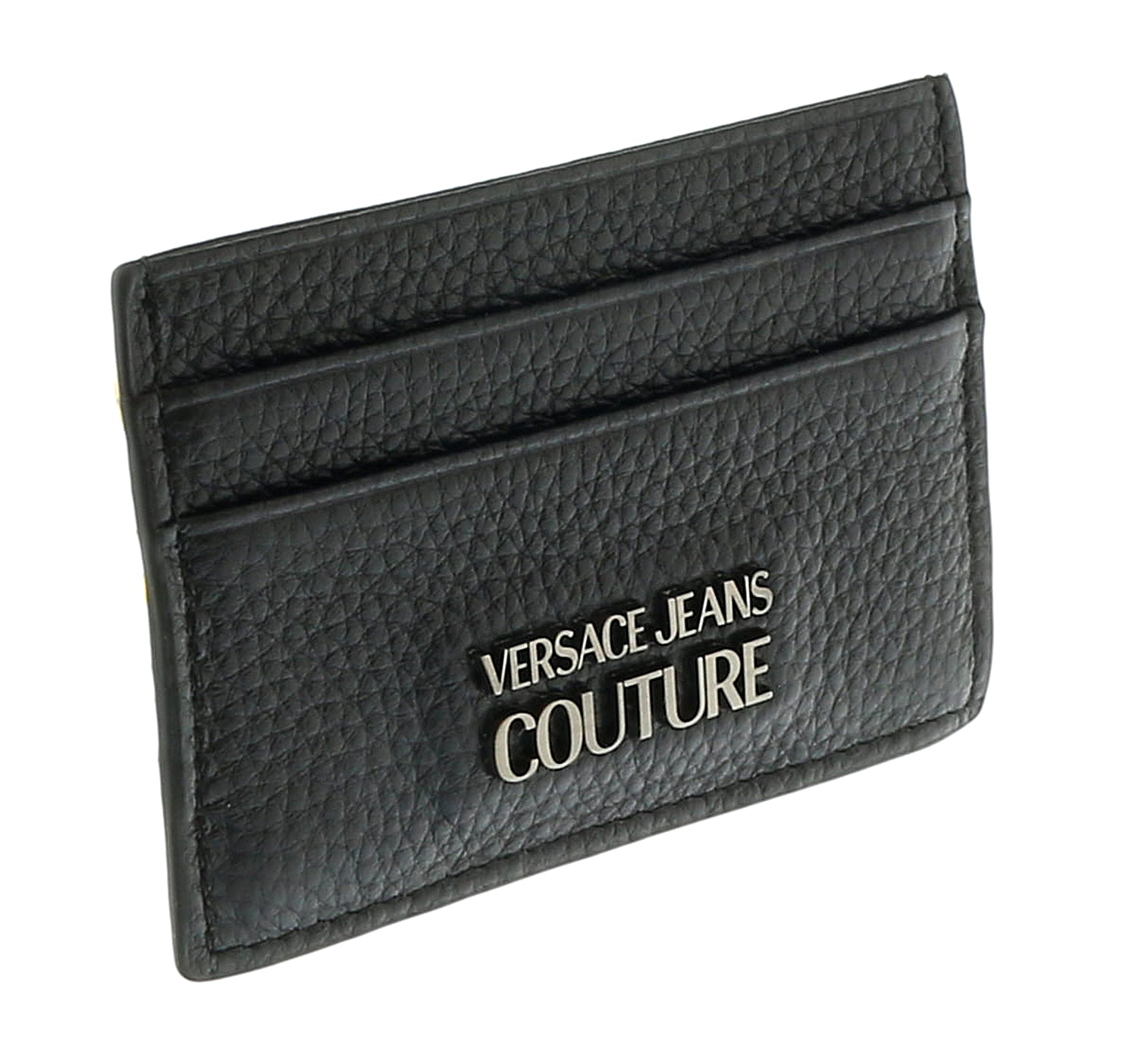 Versace Jeans Couture Black/Silver Small Classic Flat Cardholder