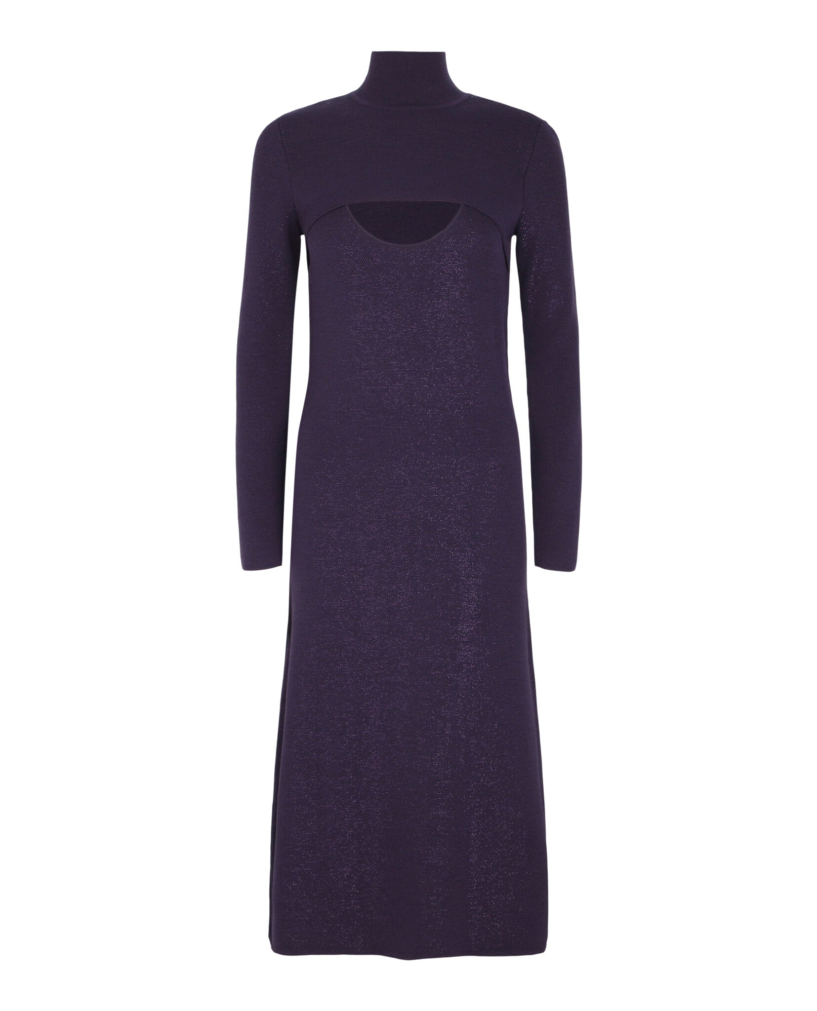Ferragamo Womens Lamé Wool Blend Dress