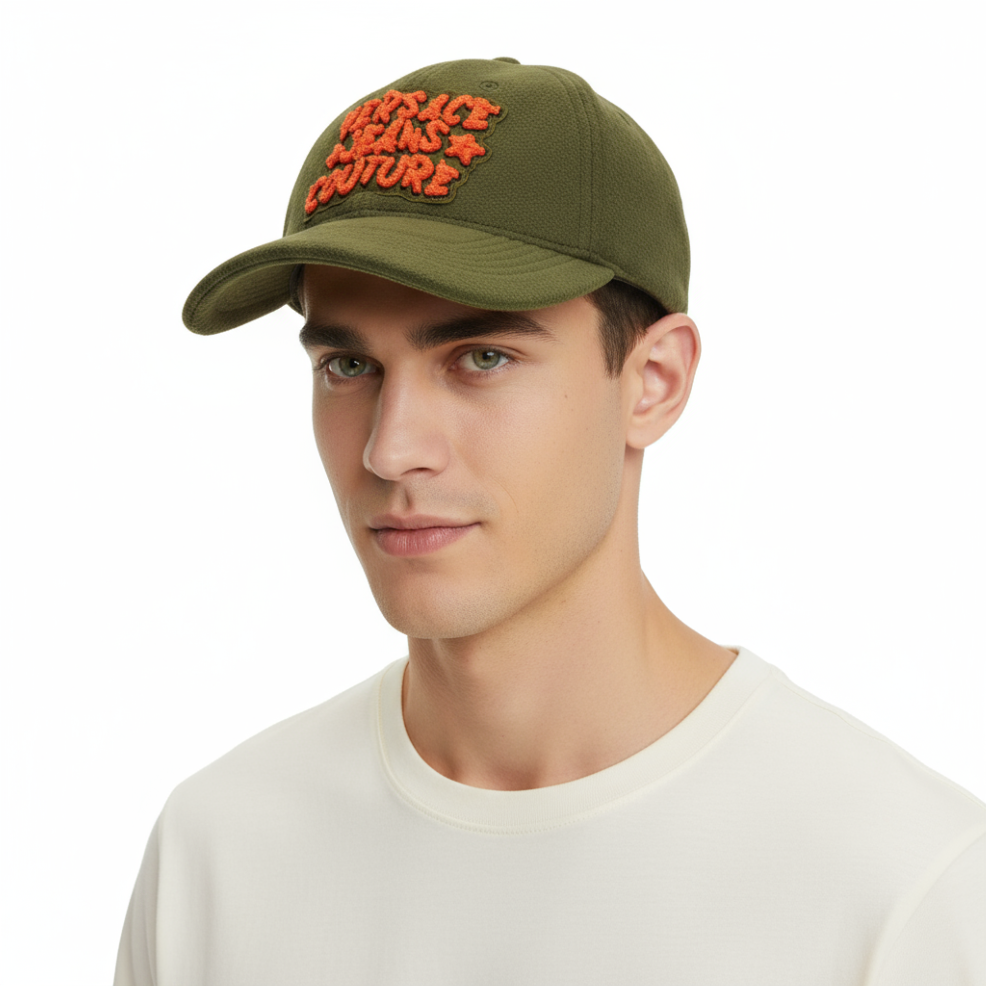 Versace Jeans Couture Dark Olive/Flame Orange Signature Baseball Cap