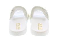 Versace Jeans Couture White/Gold Ladies Signature Pattern Pool Slide