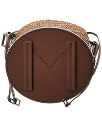 Max Mara Logo Plaque Leather-Trim Bucket Bag