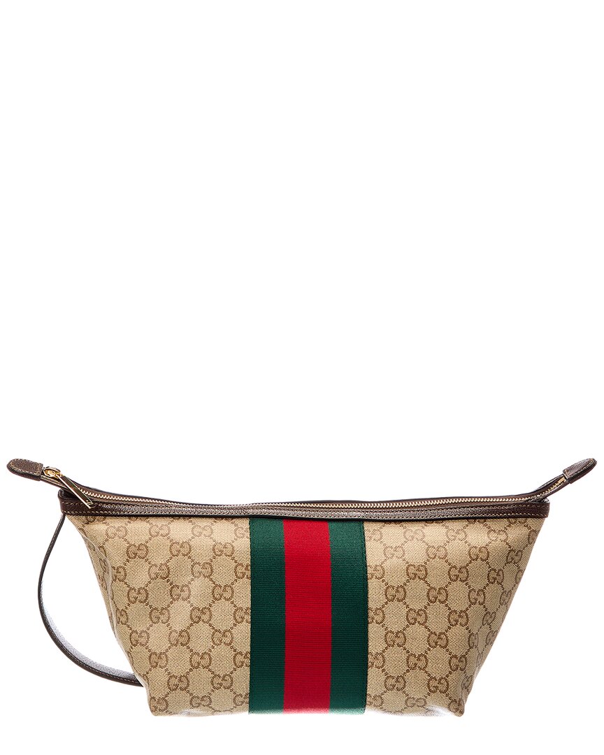 Gucci Gucci Gg Web Small Canvas Toiletry Case