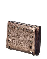 Valentino Rockstud Grainy Leather Card Case