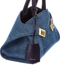 Ferragamo Ferragamo Denim & Leather Clutch
