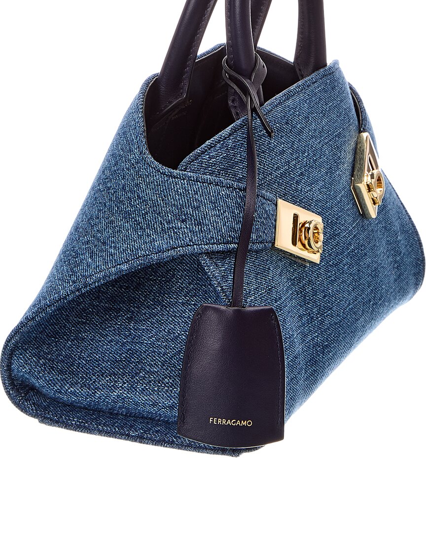 Ferragamo Ferragamo Denim & Leather Clutch
