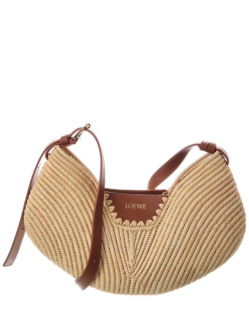 Loewe Loewe Swing Medium Raffia & Leather Hobo Bag