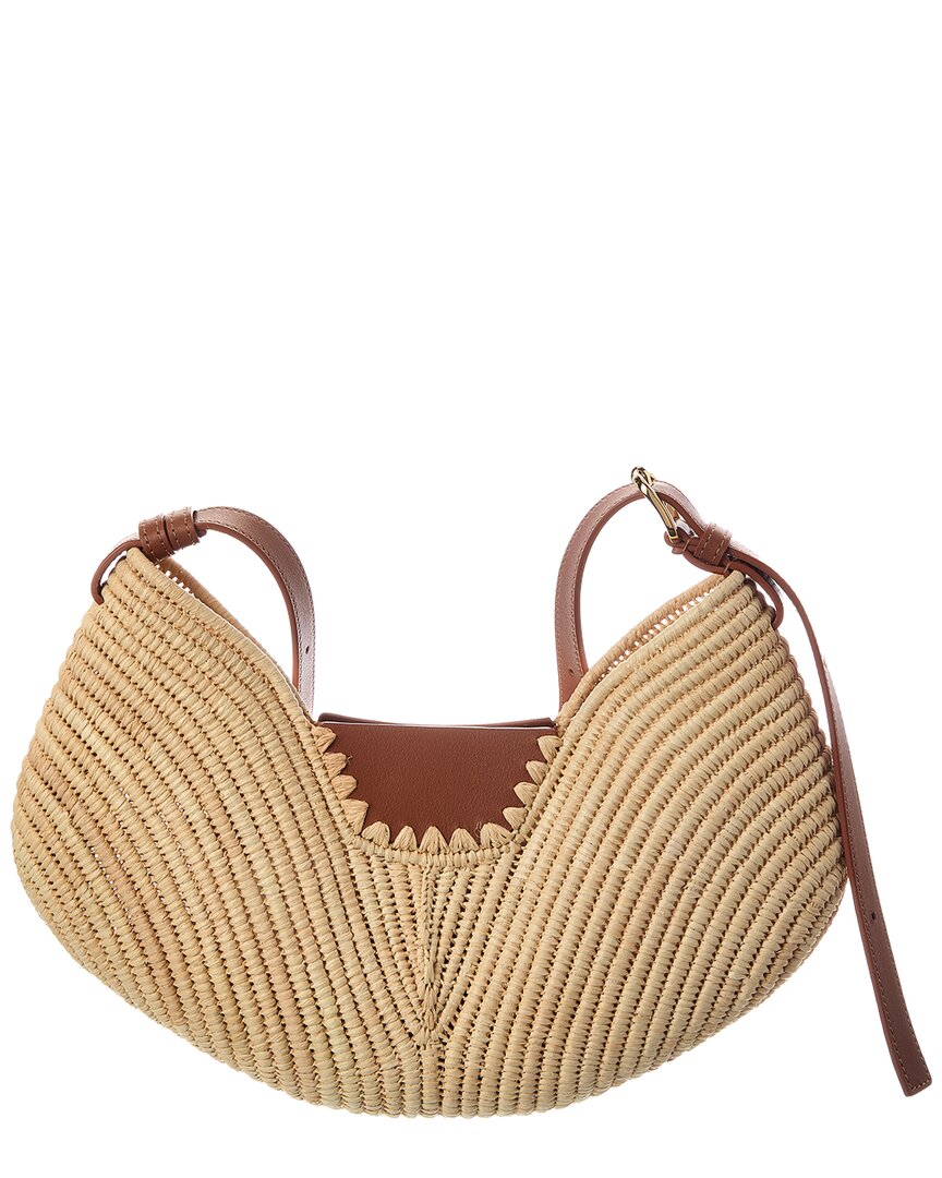 Loewe Loewe Swing Medium Raffia & Leather Hobo Bag