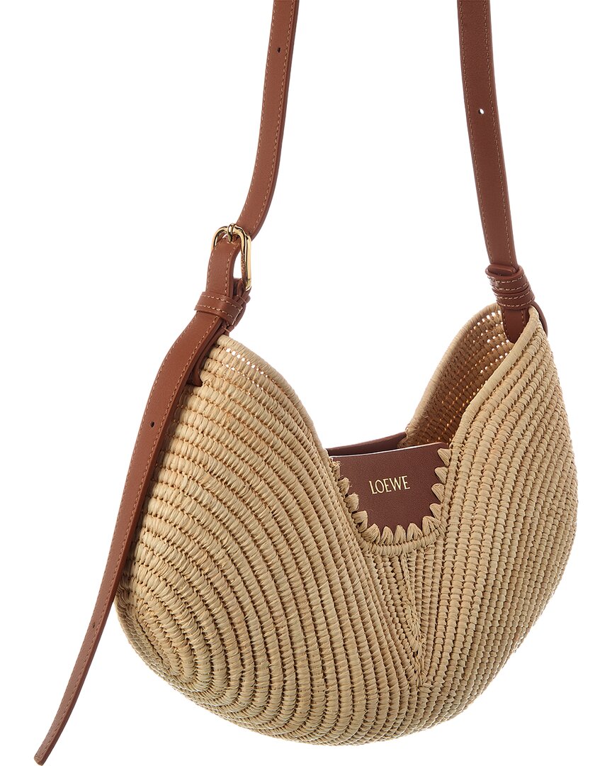 Loewe Loewe Swing Medium Raffia & Leather Hobo Bag