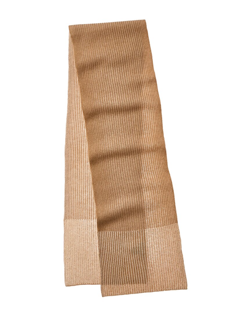 Forte Cashmere Plaited Border Stripe Cashmere Scarf