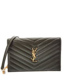 Saint Laurent Saint Laurent Cassandra Leather Wallet On Chain