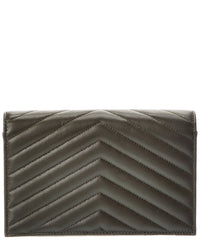 Saint Laurent Saint Laurent Cassandra Leather Wallet On Chain