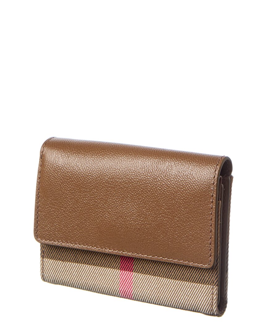 Burberry Check E-Canvas & Leather Card Case