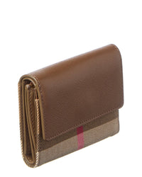 Burberry Check E-Canvas & Leather Card Case