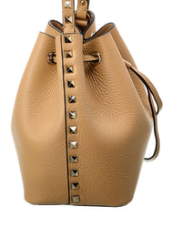 Valentino Rockstud Grainy Leather Bucket Bag