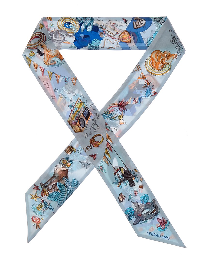 Ferragamo Jungle Party Printed Silk Scarf