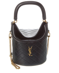Saint Laurent Saint Laurent Gaby Leather Bucket Bag