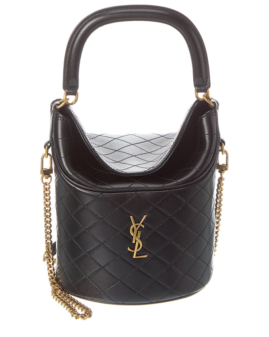 Saint Laurent Saint Laurent Gaby Leather Bucket Bag
