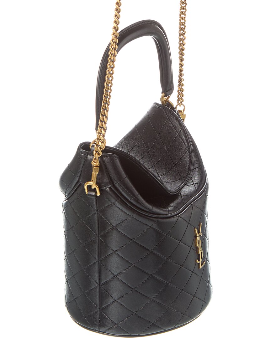 Saint Laurent Saint Laurent Gaby Leather Bucket Bag