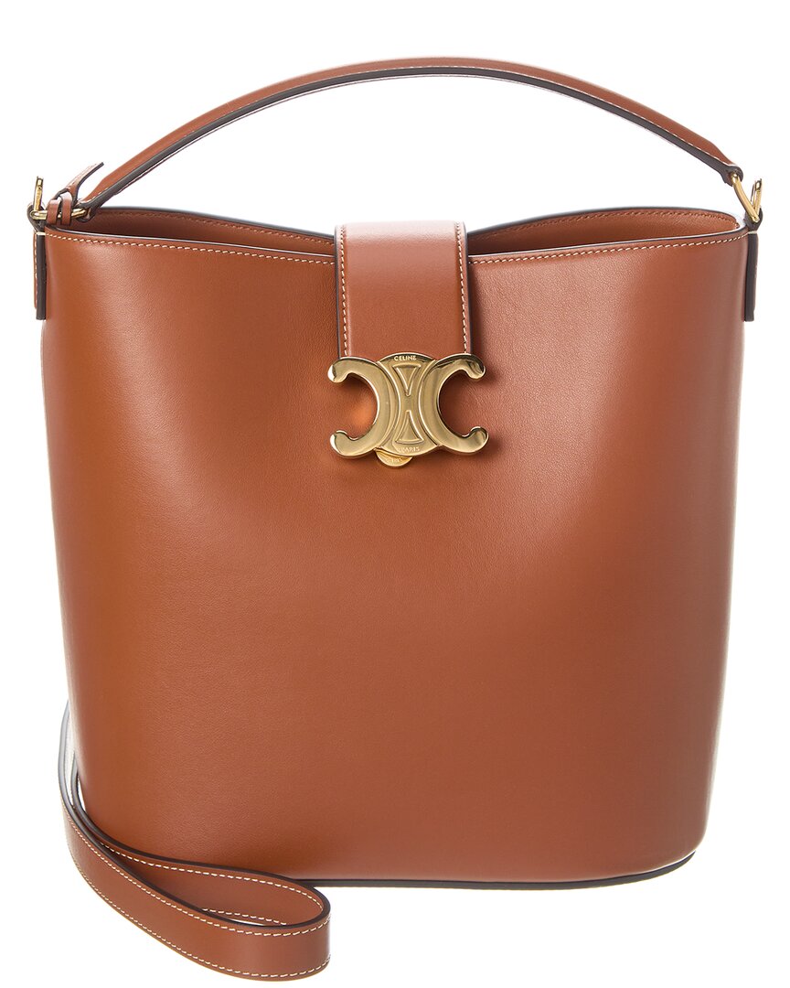 CELINE Celine Louise Medium Leather Bucket Bag