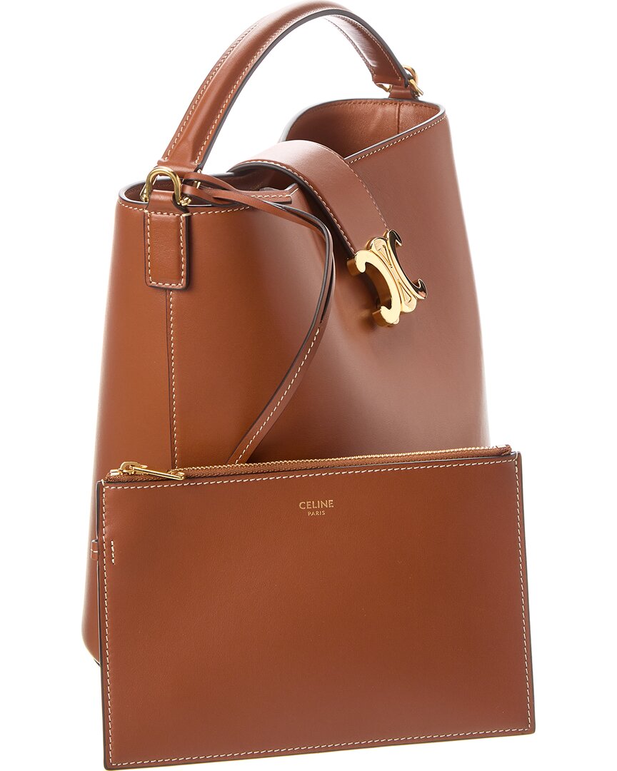 CELINE Celine Louise Medium Leather Bucket Bag