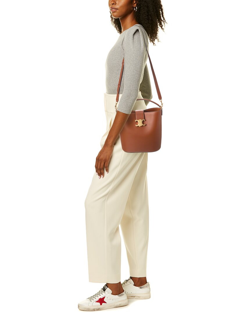 CELINE Celine Louise Medium Leather Bucket Bag