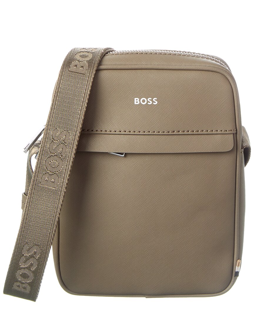 Hugo Boss Zair Ns Zip Leather Reporter Bag