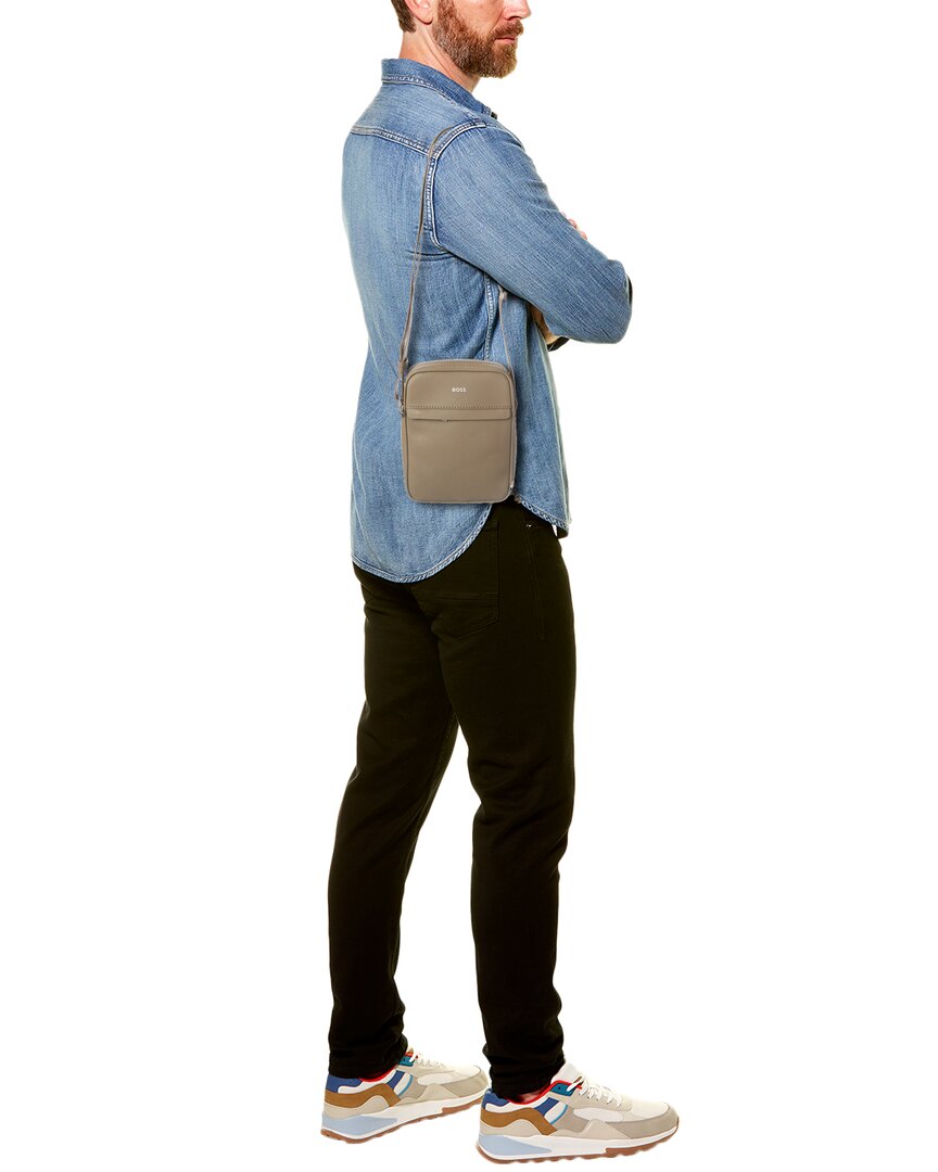 Hugo Boss Zair Ns Zip Leather Reporter Bag