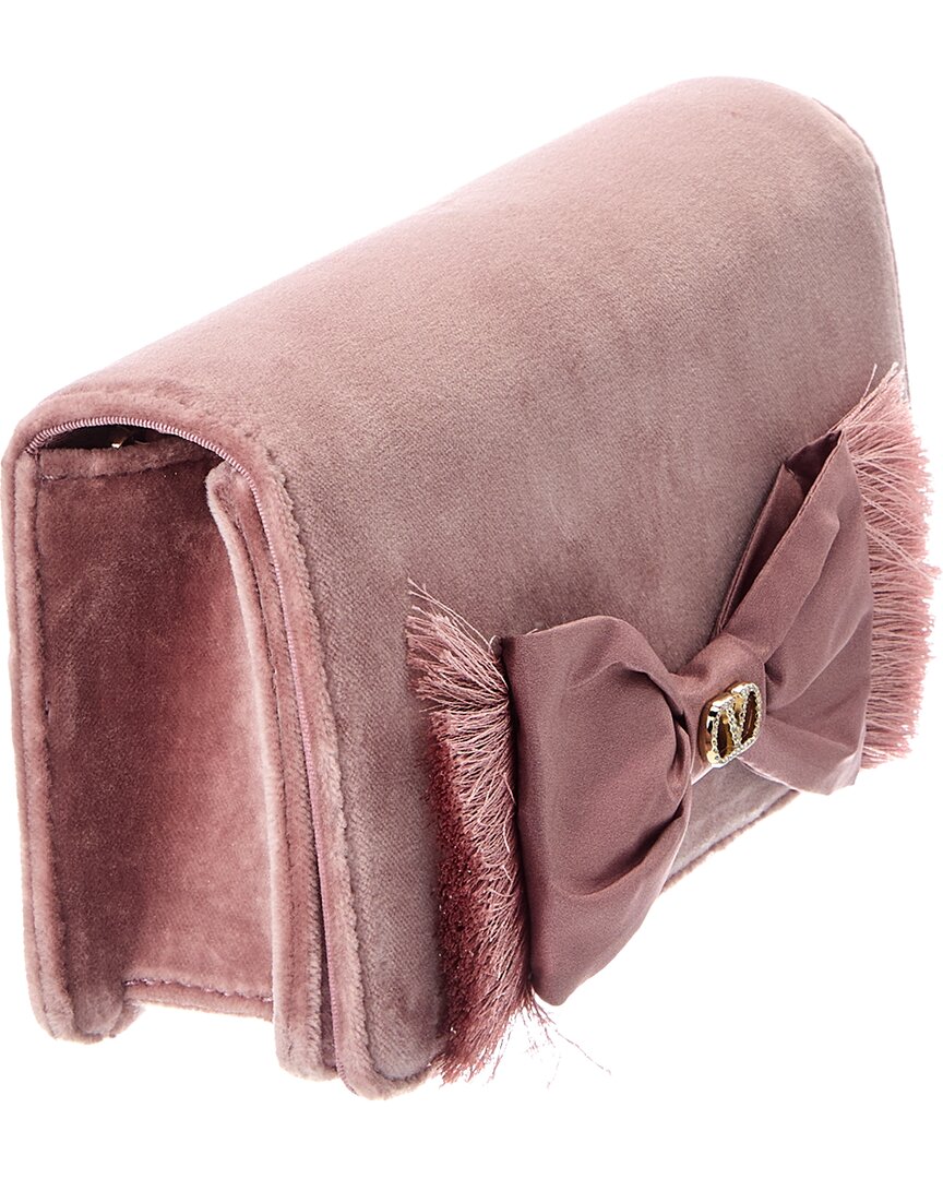 Valentino Vlogo Signature Velvet Clutch