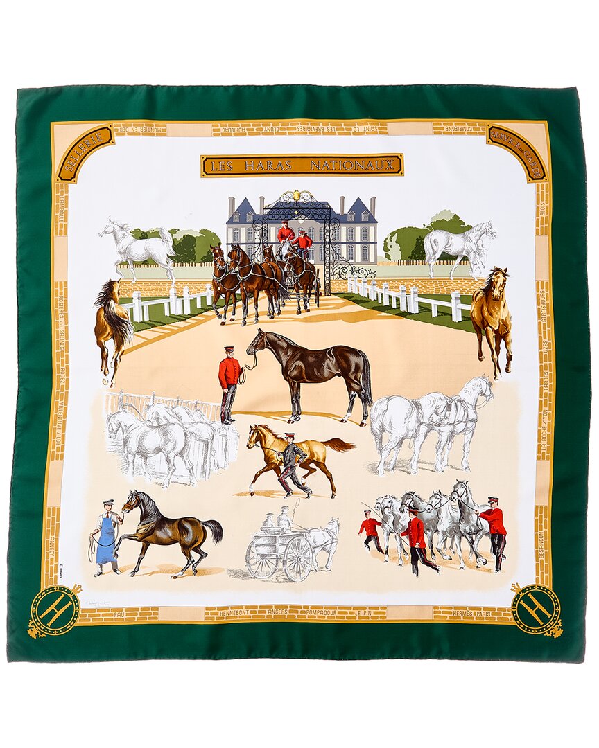 Hermès Les Haras Nationaux Hubert De Watrigant Silk Scarf (Authentic Pre-Loved)