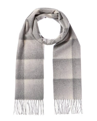 Amicale Cashmere Ombre Grid Cashmere Scarf Grey Multi