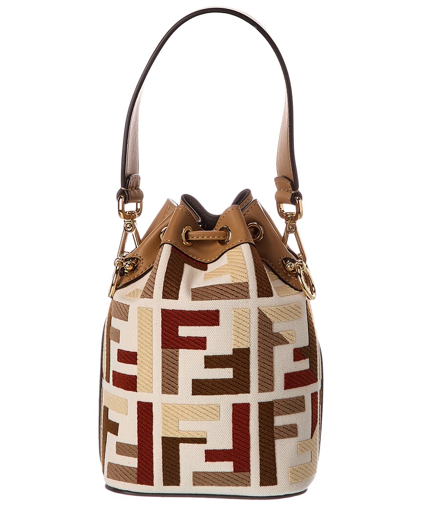 Fendi Mon Tresor Mini Ff Canvas & Leather Bucket Bag – Bluefly