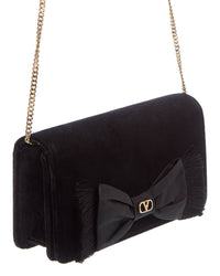 Valentino Vlogo Signature Mini Velvet Wallet On Chain