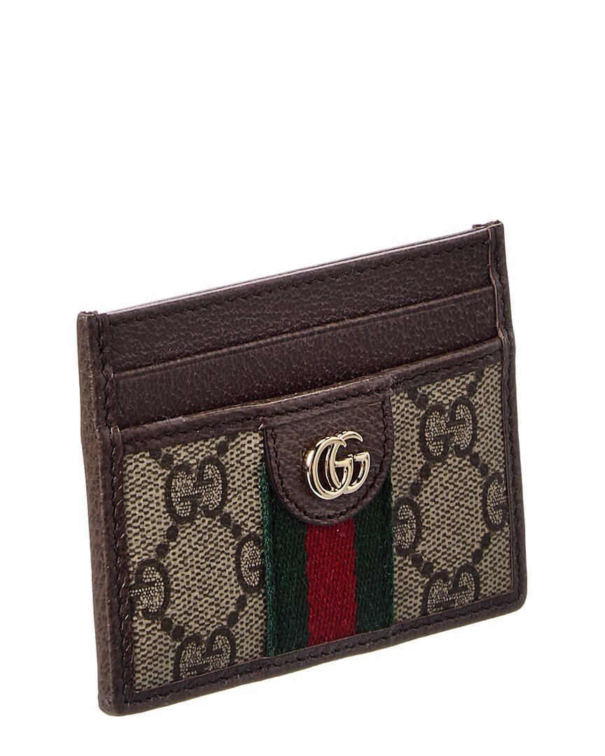 Gucci Gucci Ophidia Gg Supreme Canvas & Leather Card Case