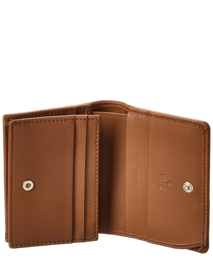 Gucci Gg Emblem Gg Supreme Canvas & Leather Wallet