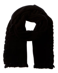 Phenix Ruffles Jersey Cashmere Scarf Black
