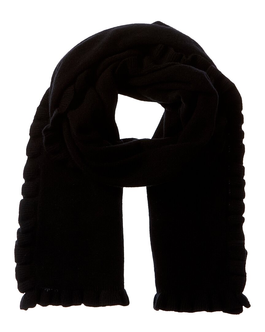 Phenix Ruffles Jersey Cashmere Scarf Black