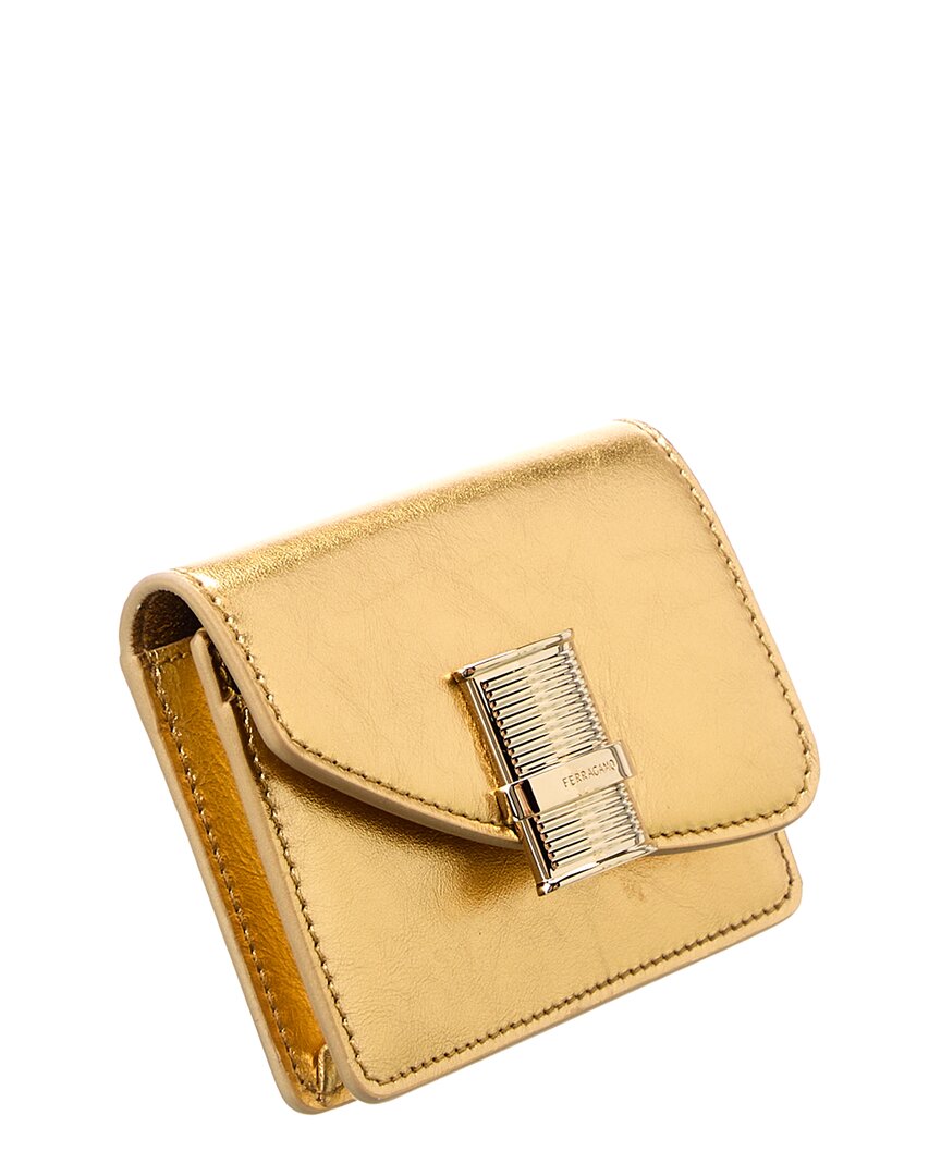 Ferragamo Fiamma Leather Card Holder