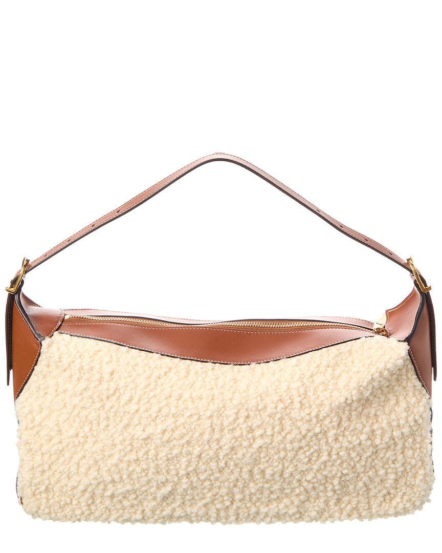 Celine Romy Medium Shearling & Leather Hobo Bag